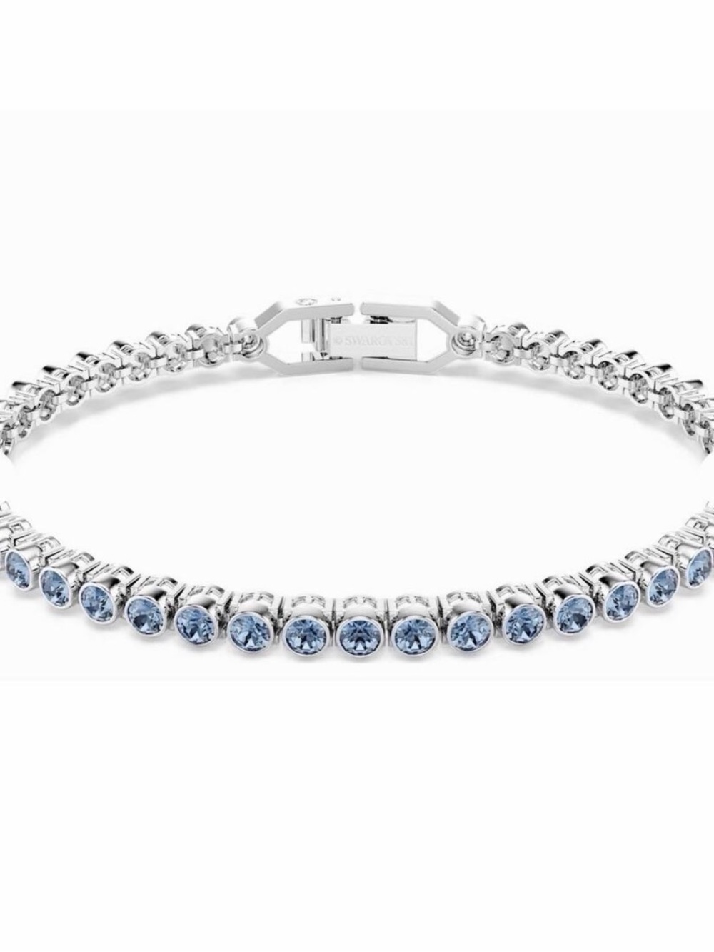 Swarovski Silver Bracelet with Light Blue Crystals